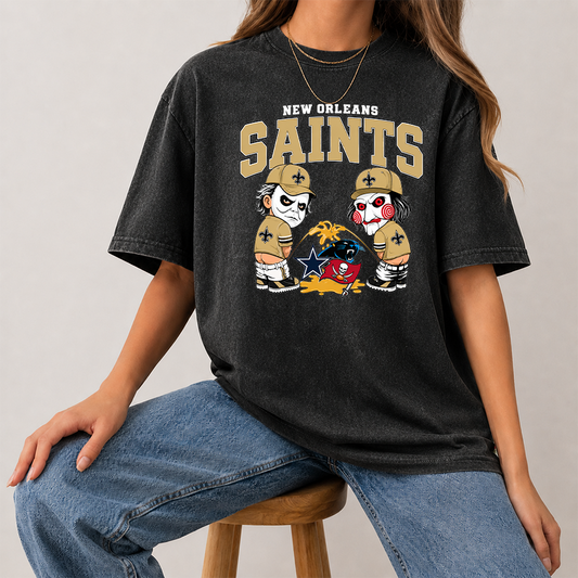 [SPECIAL OFFER] NEW CUSTOMIZED NFL24 NOS NEW ORLEANS SAINTS FUNNY MULTICOLOR WASHED TEE