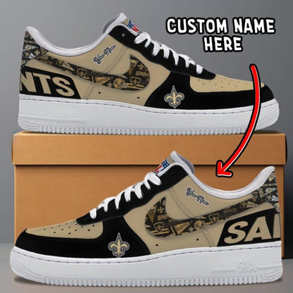 LIMITED EDITION - NEW CUSTOMIZED NFL24 NOS NEW ORLEANS SAINTS AF1 SNEAKERS