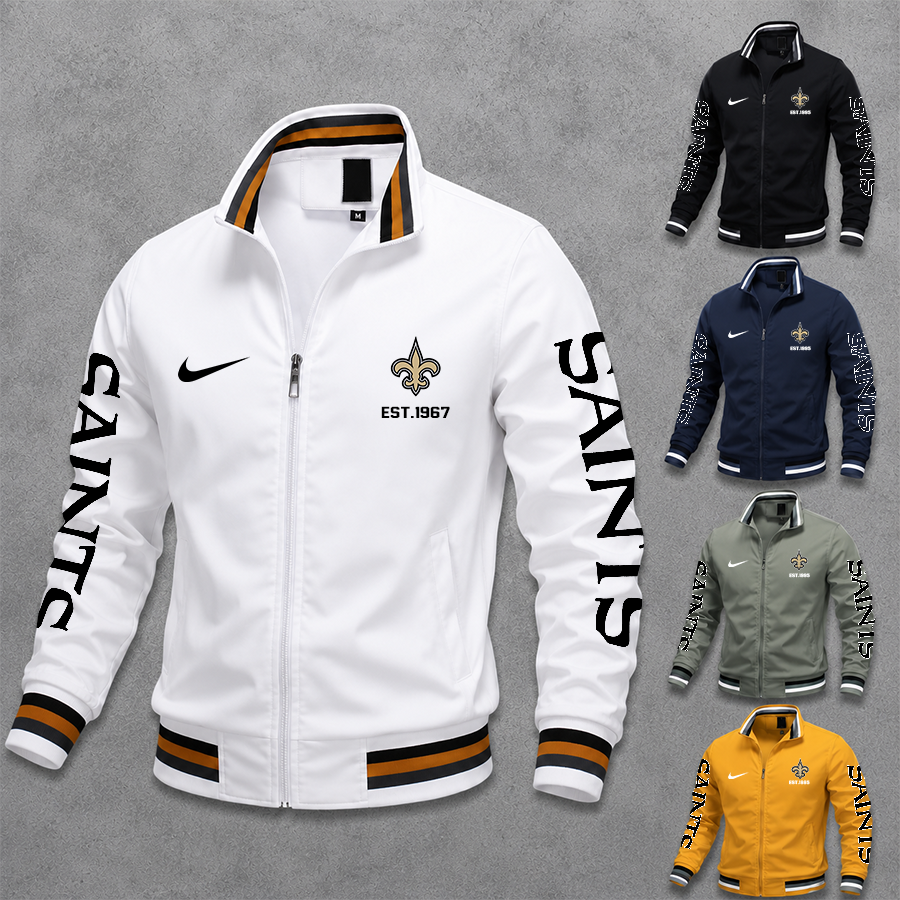 [SPECIAL OFFER] NEW CUSTOMIZED NFL24 NOS NEW ORLEANS SAINTS MEN'S CASUAL JACKET
