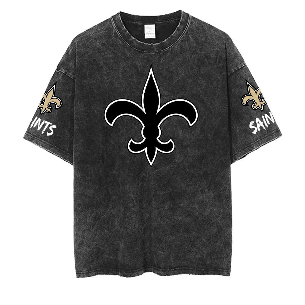 [SPECIAL OFFER] NEW CUSTOMIZED NFL24 NOS NEW ORLEANS SAINTS FUNNY MULTICOLOR WASHED TEE