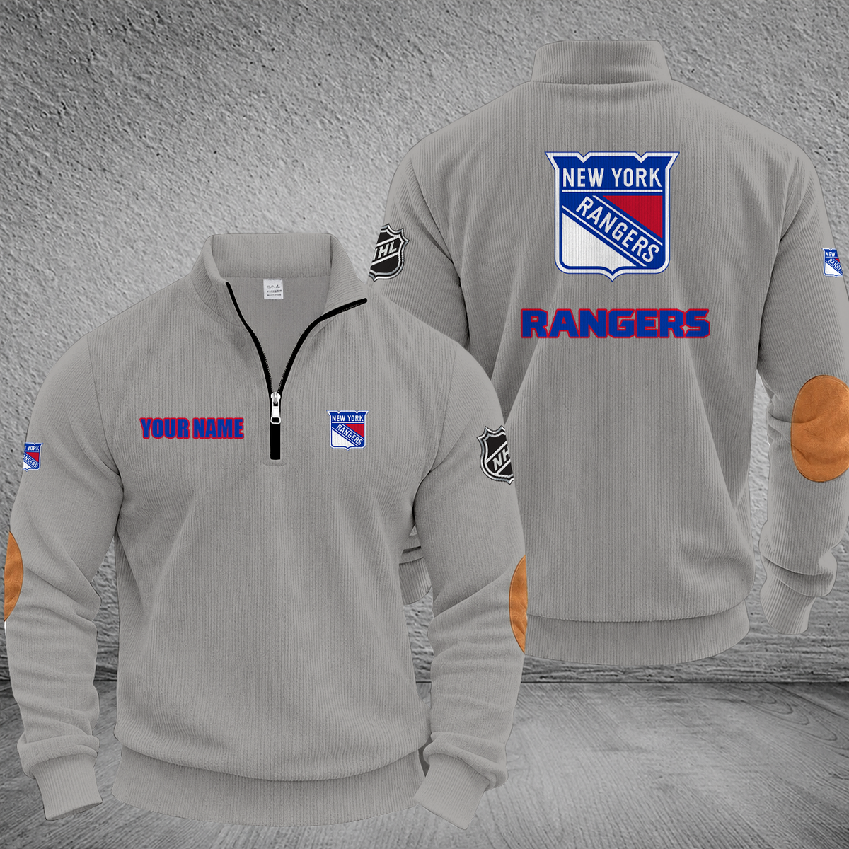 [SUPER SALE] NEW CUSTOMIZED NHL24 NYR NEW YORK RANGERS MULTICOLOR STRIPED QUATER ZIP SWEATSHIRT