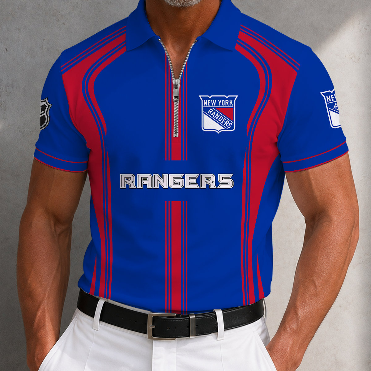 [SUPER SALE] NEW CUSTOMIZED NHL24 NYR NEW YORK RANGERS POLO SHIRT