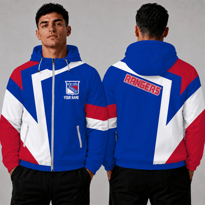 [SUPER SALE] NEW CUSTOMIZED NHL24 NYR NEW YORK RANGERS WINDBREAKER JACKET