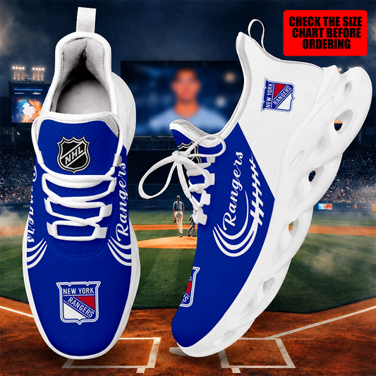 [SUPER SALE ] NEW CUSTOMIZED NHL24 NYR NEW YORK RANGERS MAX SOUL SHOES