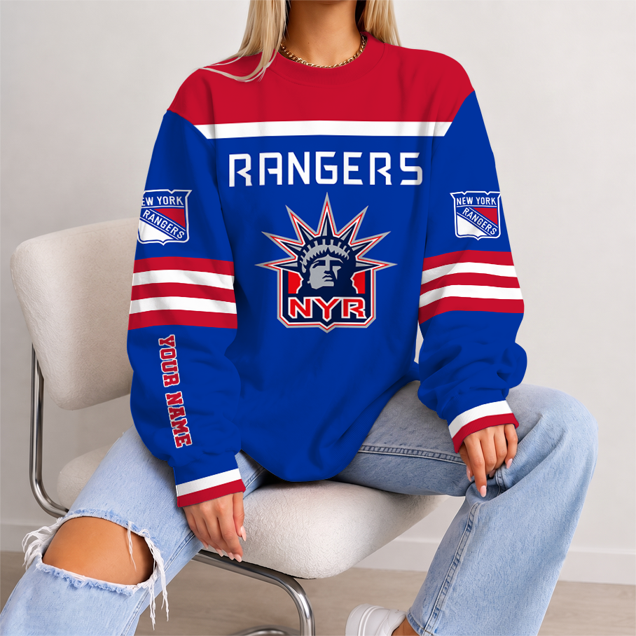 [SUPER SALE] NEW CUSTOMIZED NHL24 NYR NEW YORK RANGERS UNISEX SWEATSHIRT