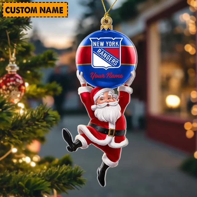 [SUPER SALE] NEW CUSTOMIZED NHL24 NYR NEW YORK RANGERS CHRISTMAS ACRYLIC ORNAMENT