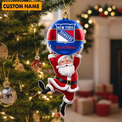 [SUPER SALE] NEW CUSTOMIZED NHL24 NYR NEW YORK RANGERS CHRISTMAS ACRYLIC ORNAMENT