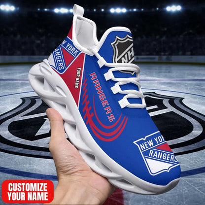 [SUPER SALE] NEW CUSTOMIZED NHL24 NYR NY RANGERS PREMIUM CLUNKY SNEAKERS