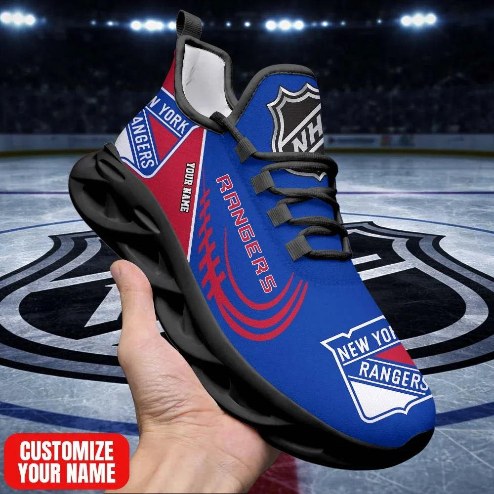[SUPER SALE] NEW CUSTOMIZED NHL24 NYR NY RANGERS PREMIUM CLUNKY SNEAKERS