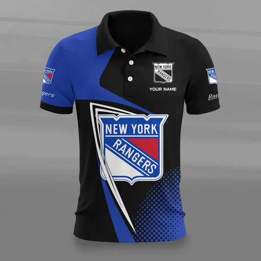 [SUPER SALE] NEW CUSTOMIZED NHL24 NYR NEW YORK RANGERS POLO SHIRT