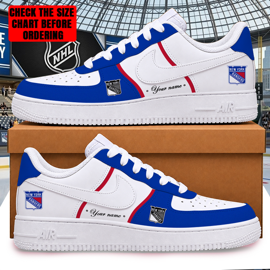 [SUPER SALE] NEW CUSTOMIZED NHL24 NYR NEW YORK RANGERS AF1 SHOES