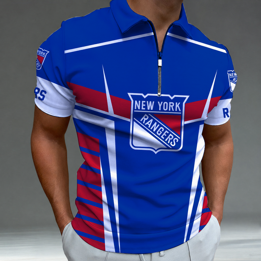 [SUPER SALE] NEW CUSTOMIZED NHL24 NYR NEW YORK RANGERS POLO SHIRT