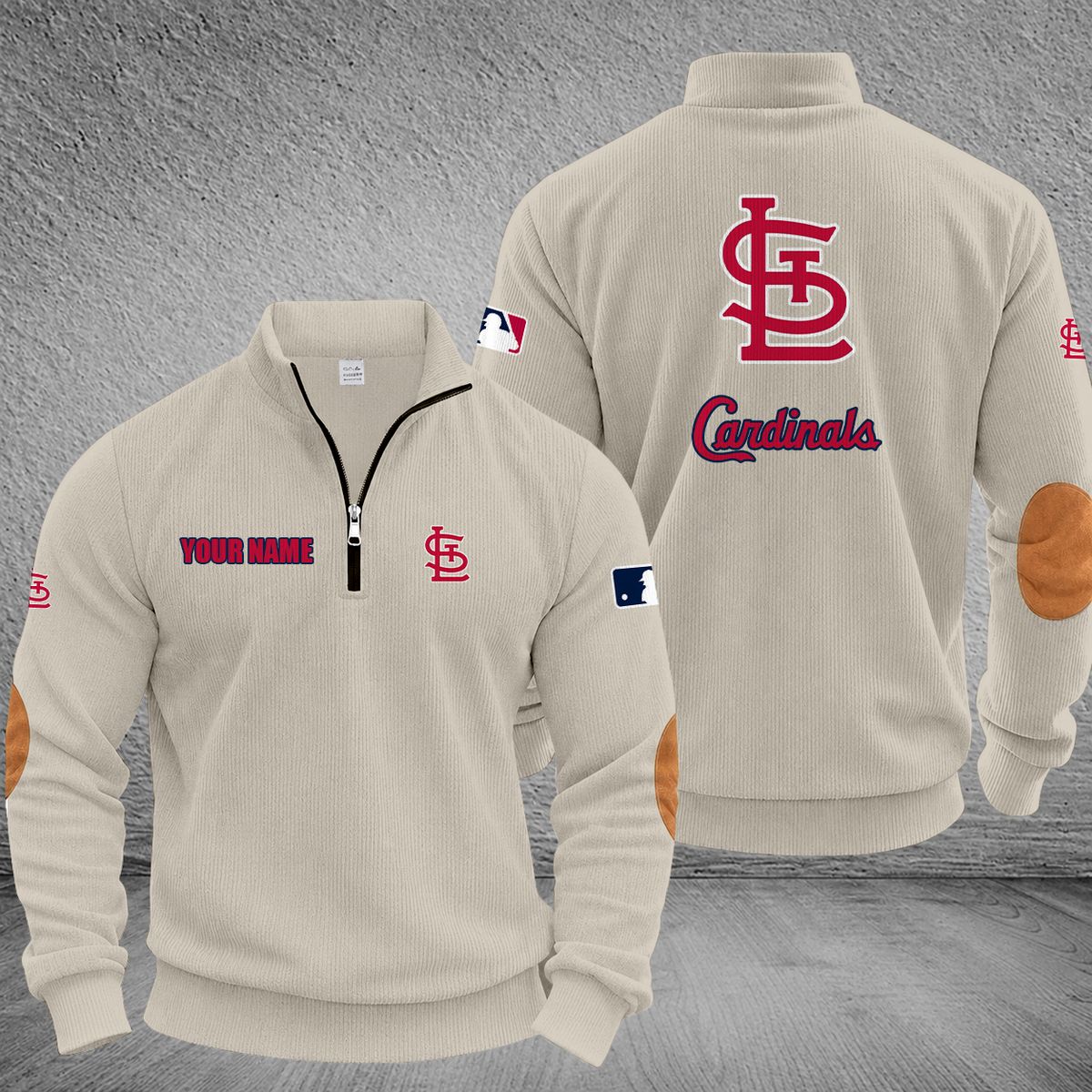 [FLASH SALE] NEW CUSTOMIZED MLB24 SLC ST. LOUIS CARDINALS MULTICOLOR STRIPED QUATER ZIP SWEATSHIRT