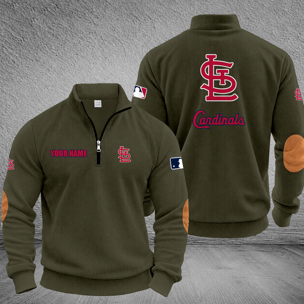 [FLASH SALE] NEW CUSTOMIZED MLB24 SLC ST. LOUIS CARDINALS MULTICOLOR STRIPED QUATER ZIP SWEATSHIRT