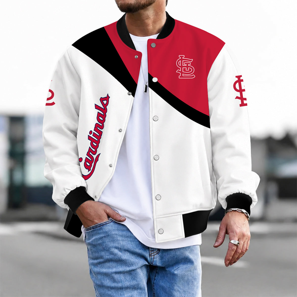 [FLASH SALE] NEW CUSTOMIZED MLB24 SLC ST. LOUIS CARDINALS SATIN VARSITY & BASEBALL JACKET