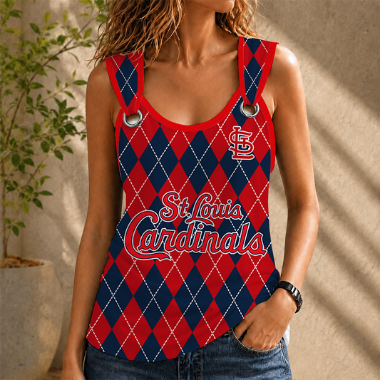 [FLASH SALE] NEW CUSTOMIZED MLB24 SLC ST. LOUIS CARDINALS O-RING SHOULDER TANK TOP