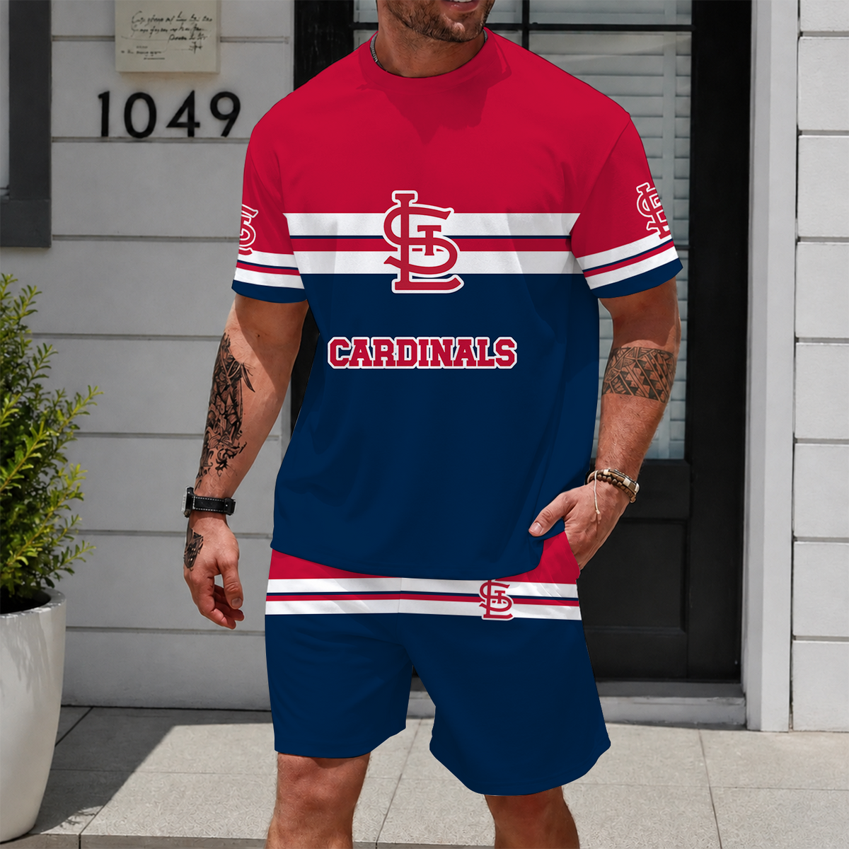 [FLASH SALE] NEW CUSTOMIZED MLB24 SLC ST. LOUIS CARDINALS UNISEX T-SHIRT & SHORTS SET
