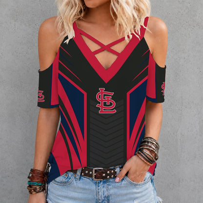 [FLASH SALE] NEW CUSTOMIZED MLB24 SLC ST. LOUIS CARDINALS CRISS CROSS V-NECK TOP