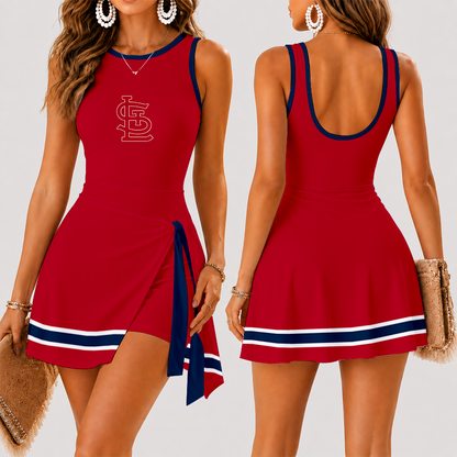 [FLASH SALE] NEW CUSTOMIZED MLB24 SLC ST. LOUIS CARDINALS WOMEN'S SUMMER SKORT DRESS
