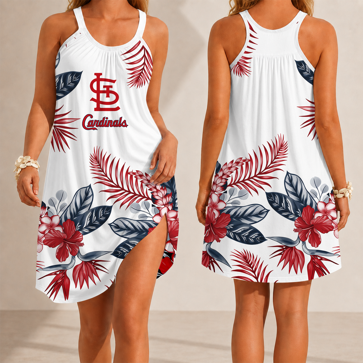 [FLASH SALE] NEW CUSTOMIZED MLB24 SLC ST. LOUIS CARDINALS CAMISOLE DRESS