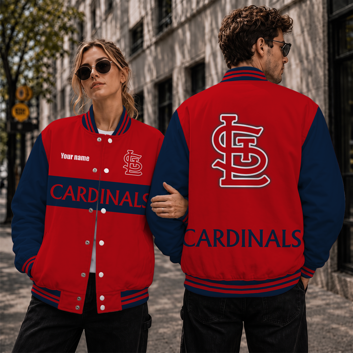 [FLASH SALE] NEW CUSTOMIZED MLB24 SLC ST. LOUIS CARDINALS SATIN VARSITY & BASEBALL JACKET