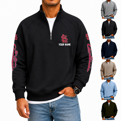 [FLASH SALE] NEW CUSTOMIZED MLB24 SLC ST. LOUIS CARDINALS MEN'S QUARTER ZIP PULLOVER