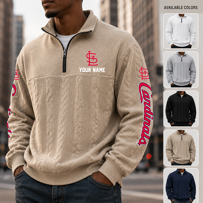[FLASH SALE] NEW CUSTOMIZED MLB24 SLC ST. LOUIS CARDINALS MULTICOLOR QUARTER-ZIP SWEATSHIRT