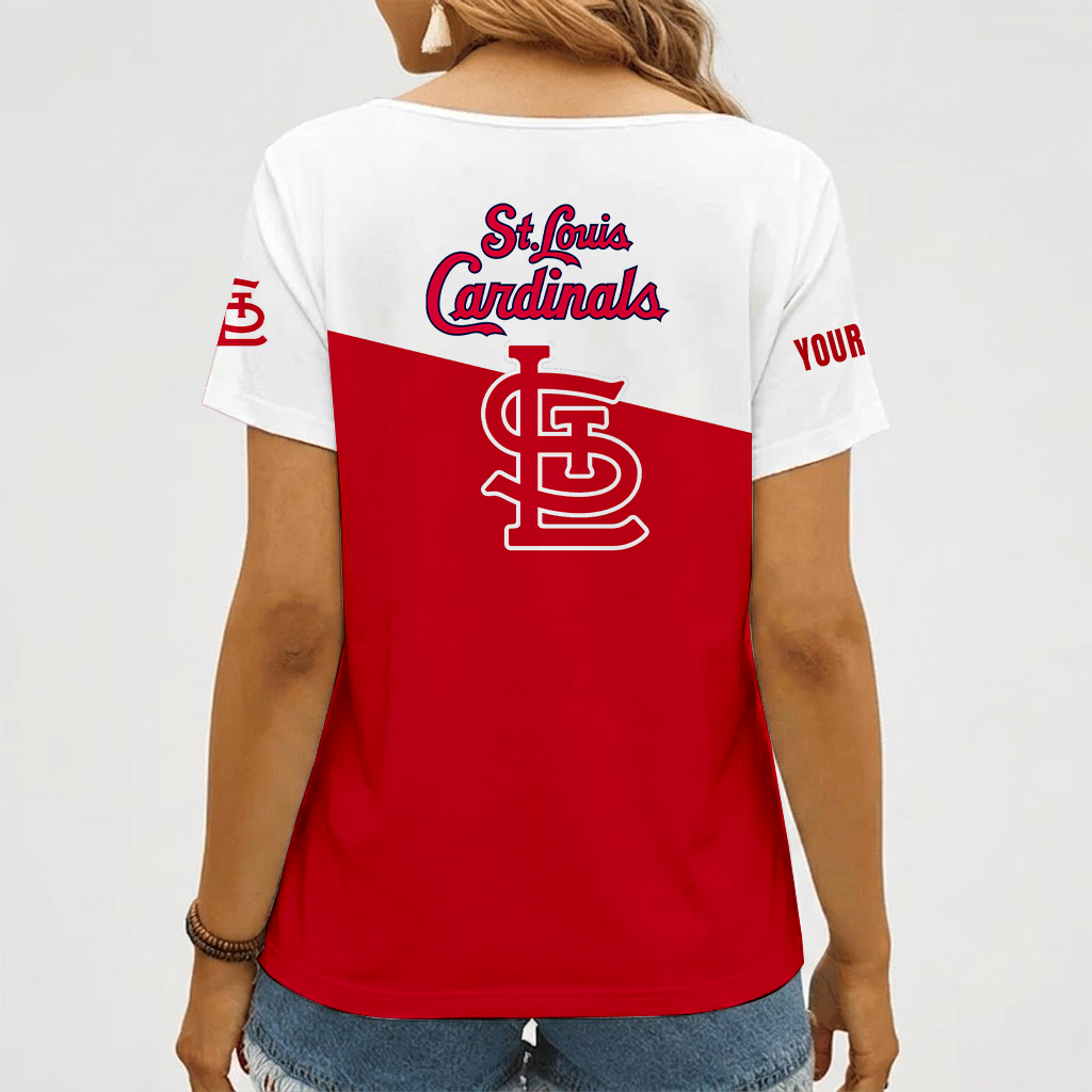 [FLASH SALE] NEW CUSTOMIZED MLB24 SLC ST. LOUIS CARDINALS V-NECK FEMALE SHIRT