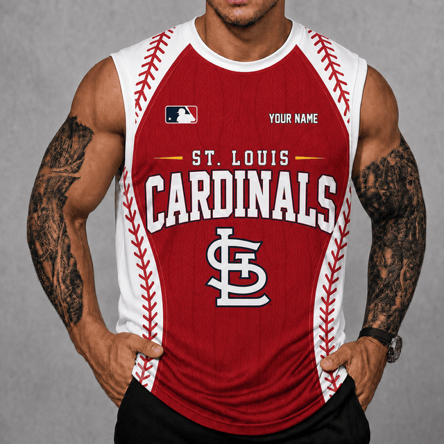 [FLASH SALE] NEW CUSTOMIZED MLB24 SLC ST. LOUIS CARDINALS TANK TOP & GYM SHIRT