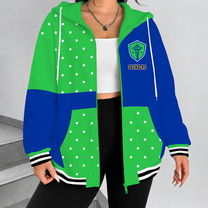 [FAN EXCLUSIVE] NEW CUSTOMIZED MLS24 SSF SEATTLE SOUNDERS FC ZIP HOODIE