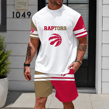 [HOT DEAL] NEW CUSTOMIZED NBA24 TRA TORONTO RAPTORS UNISEX T-SHIRT & SHORTS SET