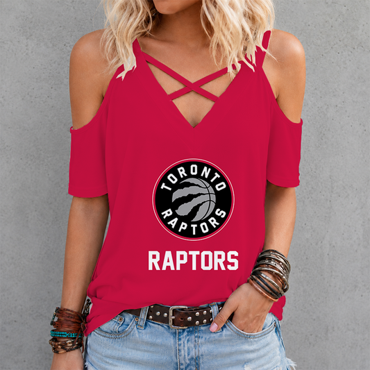 [HOT DEAL] NEW CUSTOMIZED NBA24 TRA TORONTO RAPTORS CRISS CROSS V-NECK TOP