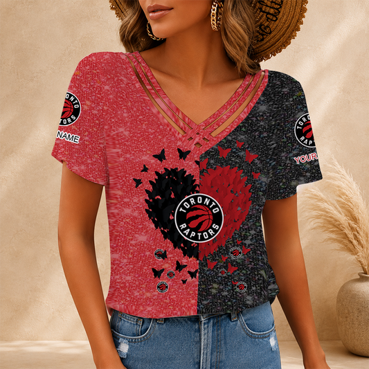 [HOT DEAL] NEW CUSTOMIZED NBA24 TRA TORONTO RAPTORS V-NECK SHIRT