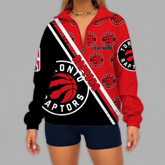 [HOT DEAL] NEW CUSTOMIZED NBA24 TRA TORONTO RAPTORS V-NECK ZIPPER SWEATSHIRT JACKET