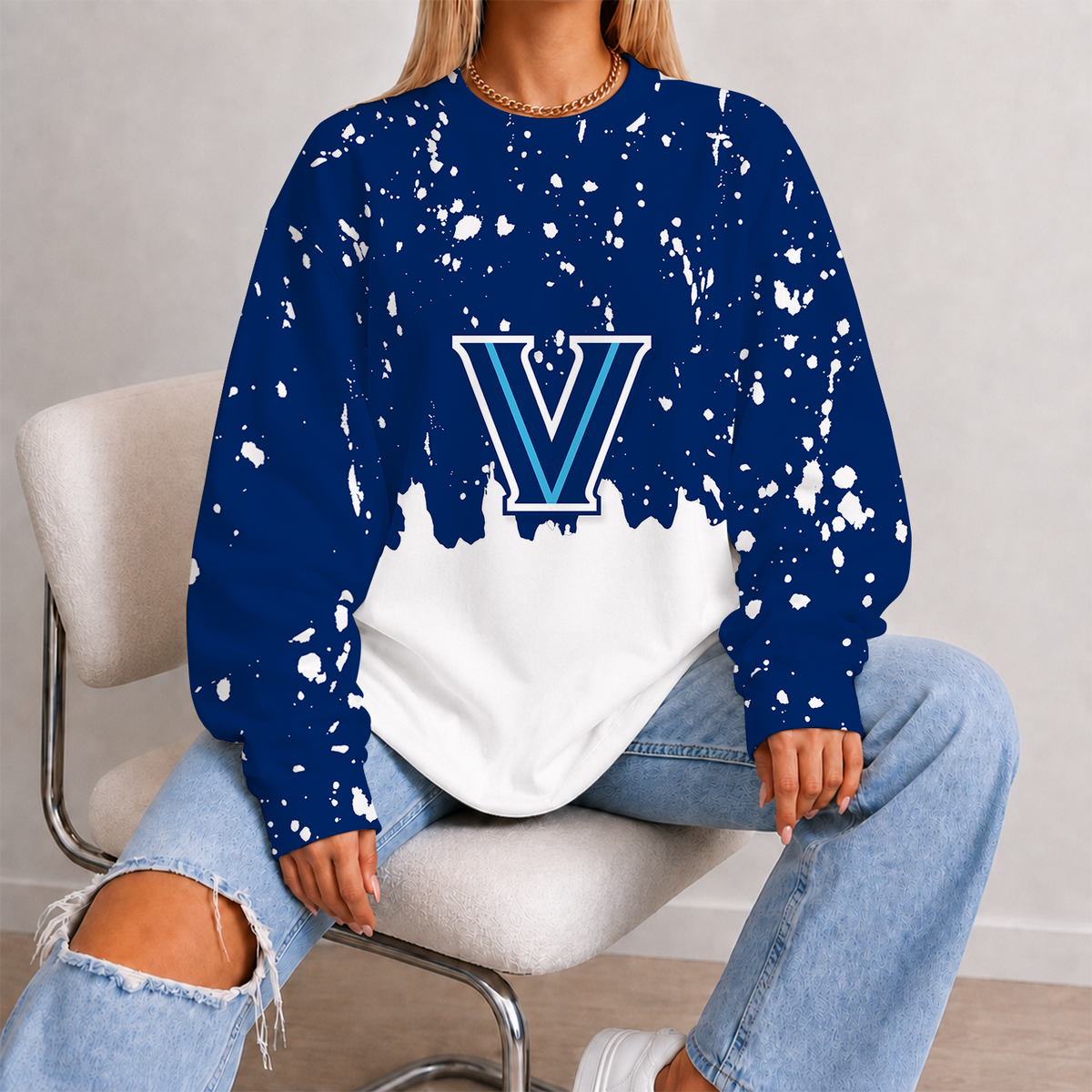[FAN FAVORITE] NEW CUSTOMIZED NCAA MAM24 VIW VILLANOVA WILDCATS STRAPPY UNISEX SWEATSHIRT