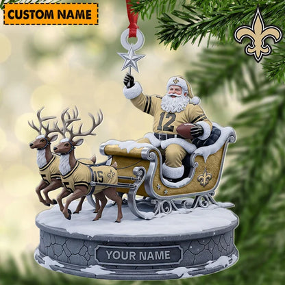 [SPECIAL OFFER] NEW CUSTOMIZED NFL24 NOS NEW ORLEANS SAINTS CHRISTMAS ACRYLIC ORNAMENT