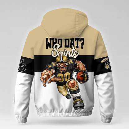 [SPECIAL OFFER] NEW CUSTOMIZED NFL24 NOS NEW ORLEANS SAINTS WINDBREAKER JACKET