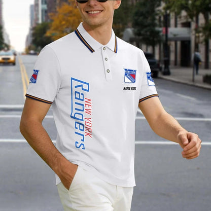 [SUPER SALE] NEW CUSTOMIZED NHL24 NYR NEW YORK RANGERS POLO SHIRT