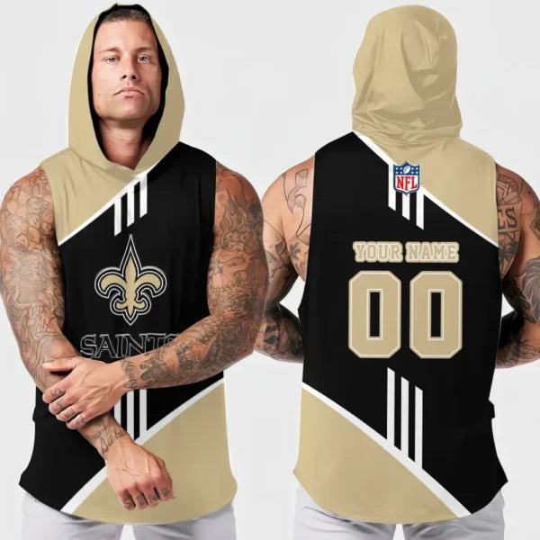 [SPECIAL OFFER] NEW CUSTOMIZED NFL24 NOS NEW ORLEANS SAINTS HOODED TANK TOP