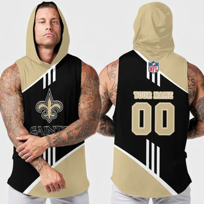 [SPECIAL OFFER] NEW CUSTOMIZED NFL24 NOS NEW ORLEANS SAINTS HOODED TANK TOP