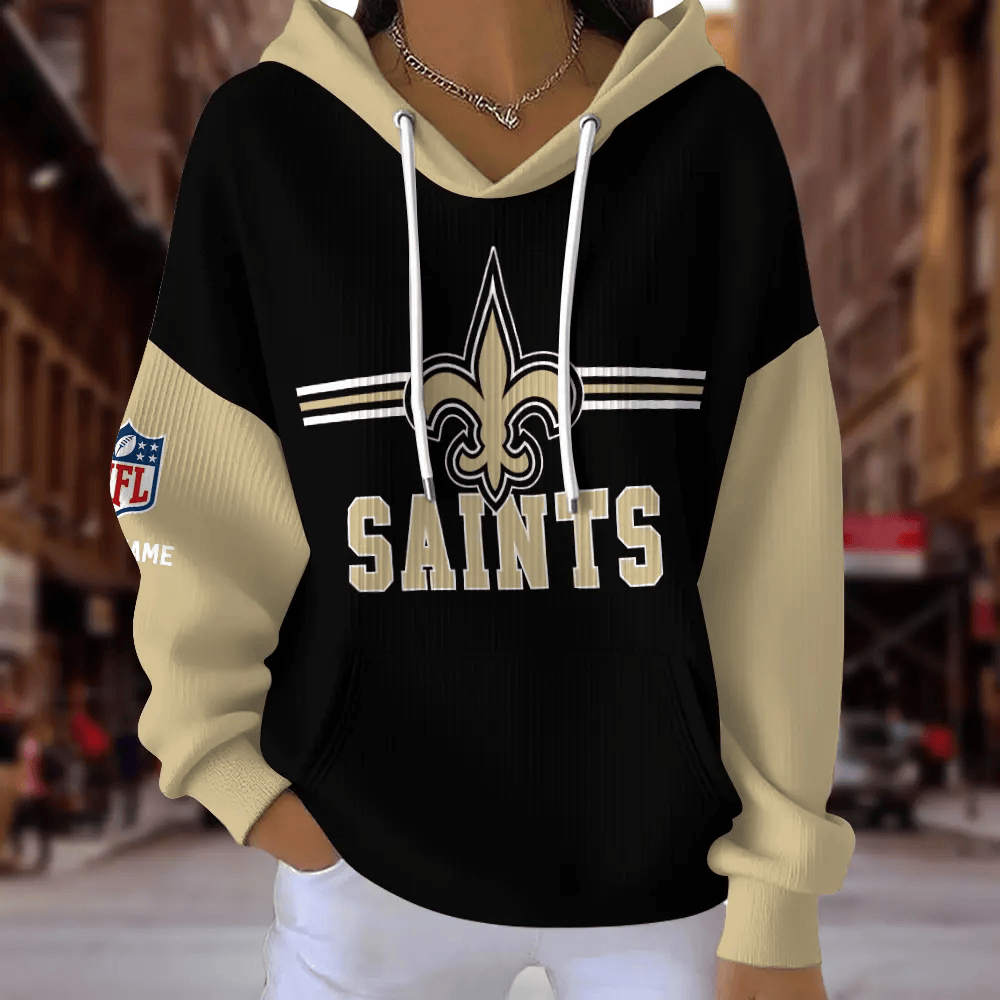 [SPECIAL OFFER] NEW CUSTOMIZED NFL24 NOS NEW ORLEANS SAINTS RIBBED HOODIE & SWEATSHIRT