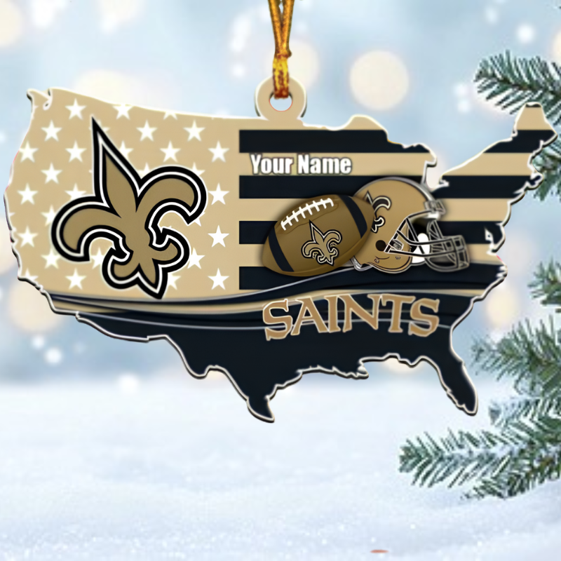 [SPECIAL OFFER] NEW CUSTOMIZED NFL24 NOS NEW ORLEANS SAINTS CHRISTMAS ACRYLIC ORNAMENT