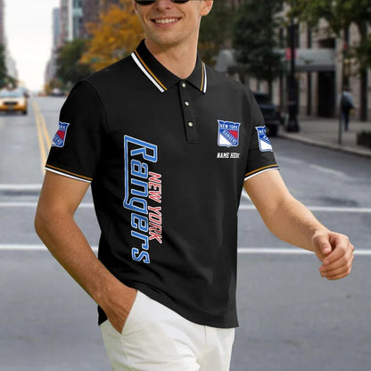 [SUPER SALE] NEW CUSTOMIZED NHL24 NYR NEW YORK RANGERS POLO SHIRT