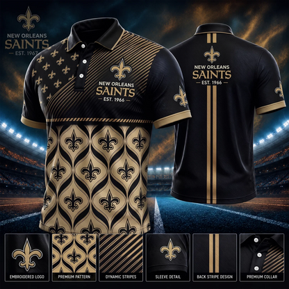 [SPECIAL OFFER] NEW CUSTOMIZED NFL24 NOS NEW ORLEANS SAINTS POLO SHIRT
