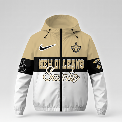 [SPECIAL OFFER] NEW CUSTOMIZED NFL24 NOS NEW ORLEANS SAINTS WINDBREAKER JACKET