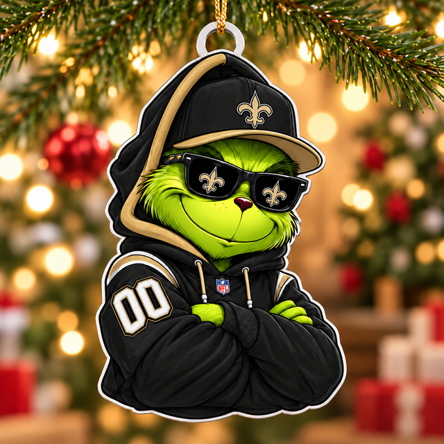 [SPECIAL OFFER] NEW CUSTOMIZED NFL24 NOS NEW ORLEANS SAINTS CHRISTMAS ACRYLIC ORNAMENT