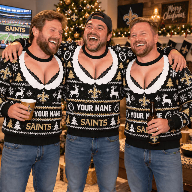 [SPECIAL OFFER] NEW CUSTOMIZED NFL24 NOS NEW ORLEANS SAINTS FUNNY CHRISTMAS UNISEX SWEATSHIRT