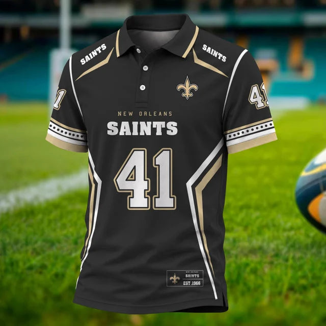 [SPECIAL OFFER] NEW CUSTOMIZED NFL24 NOS NEW ORLEANS SAINTS POLO SHIRT