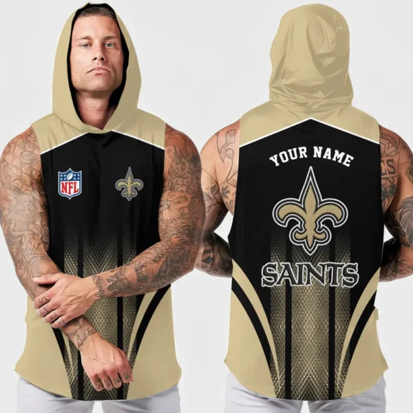 [SPECIAL OFFER] NEW CUSTOMIZED NFL24 NOS NEW ORLEANS SAINTS HOODED TANK TOP