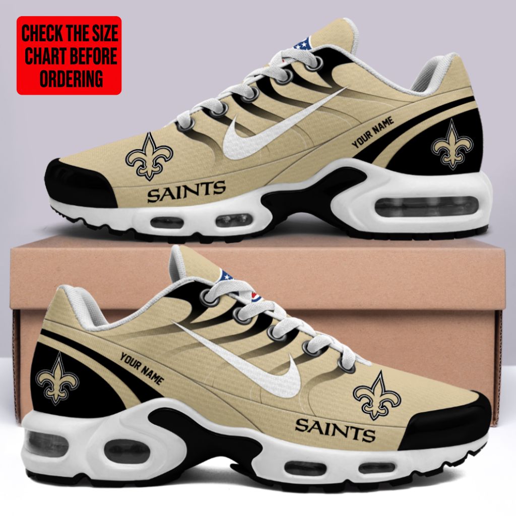 [SPECIAL OFFER] NEW CUSTOMIZED NFL24 NOS NEW ORLEANS SAINTS AIR MAX PLUS SNEAKERS
